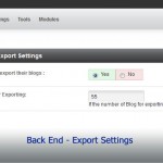 Back End - Export Settings