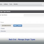 Back End - Manage Singer Types