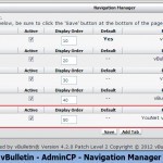 vBulletin - AdminCP - Navigation Manager